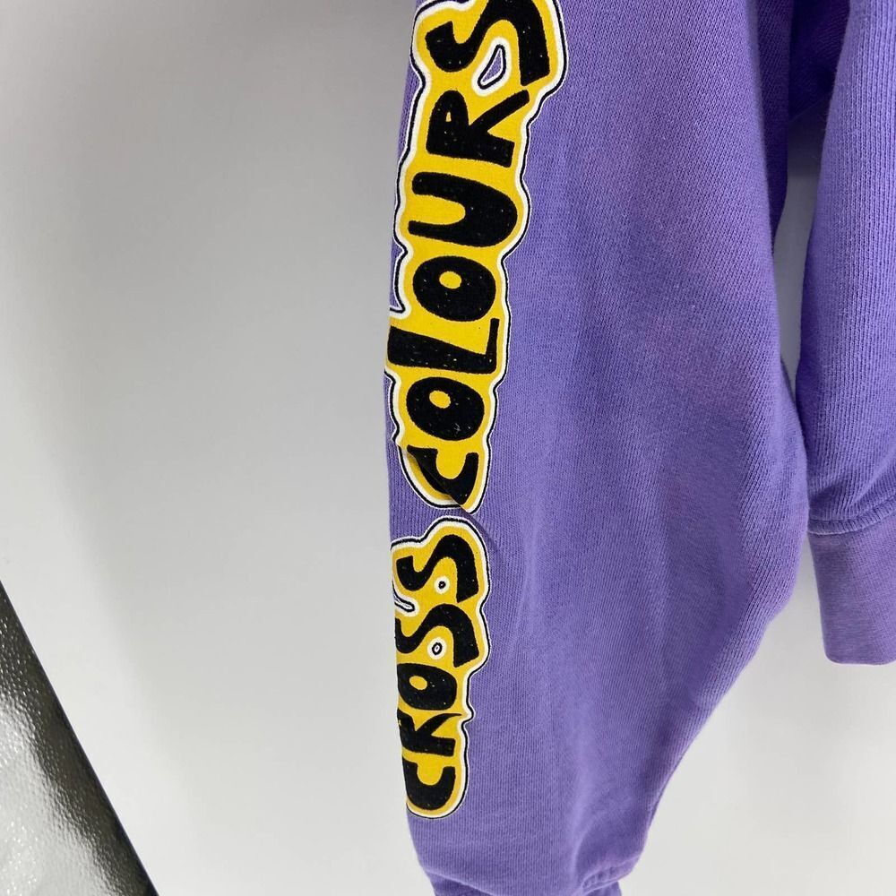 Cross Colors Black Lives Are Loved Purple Graphic Cropped Hooded Sweatshirt XS - Picture 3 of 7